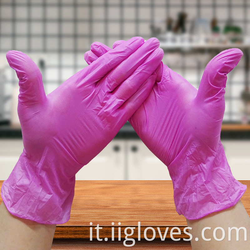 Vendite dirette di fabbrica a buon mercato di bellezza usa e getta a basso costo guanti miscelati in vinile rosa